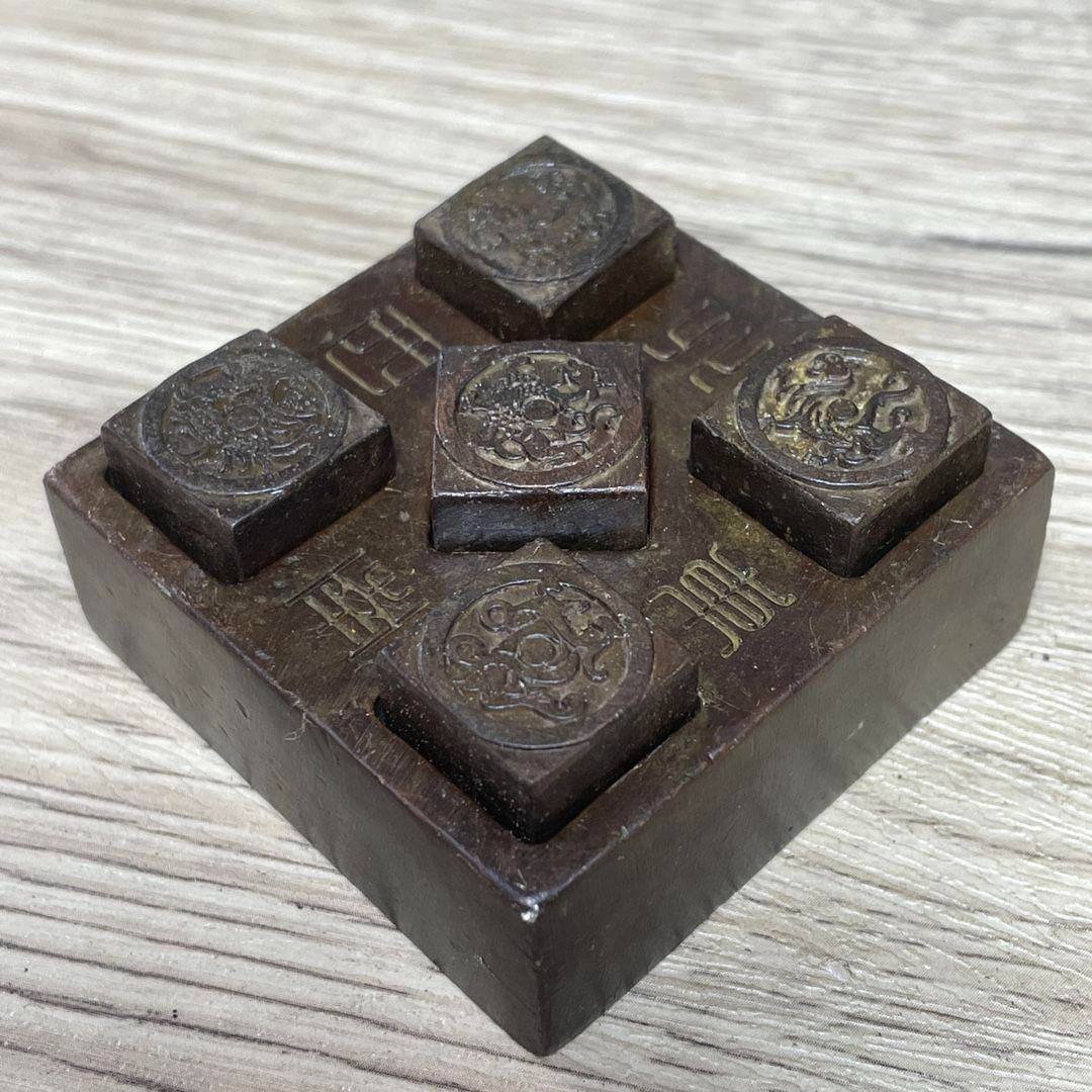 銅器 印章 神獣朱雀印章 書道具 文房具 現代工芸品 美術品 置物 銅印章