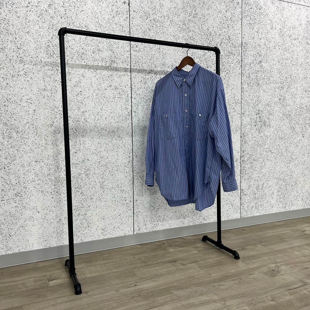 ハンガーラック 120 アイアン ガス管 店舗 什器 収納 シンプル 黒