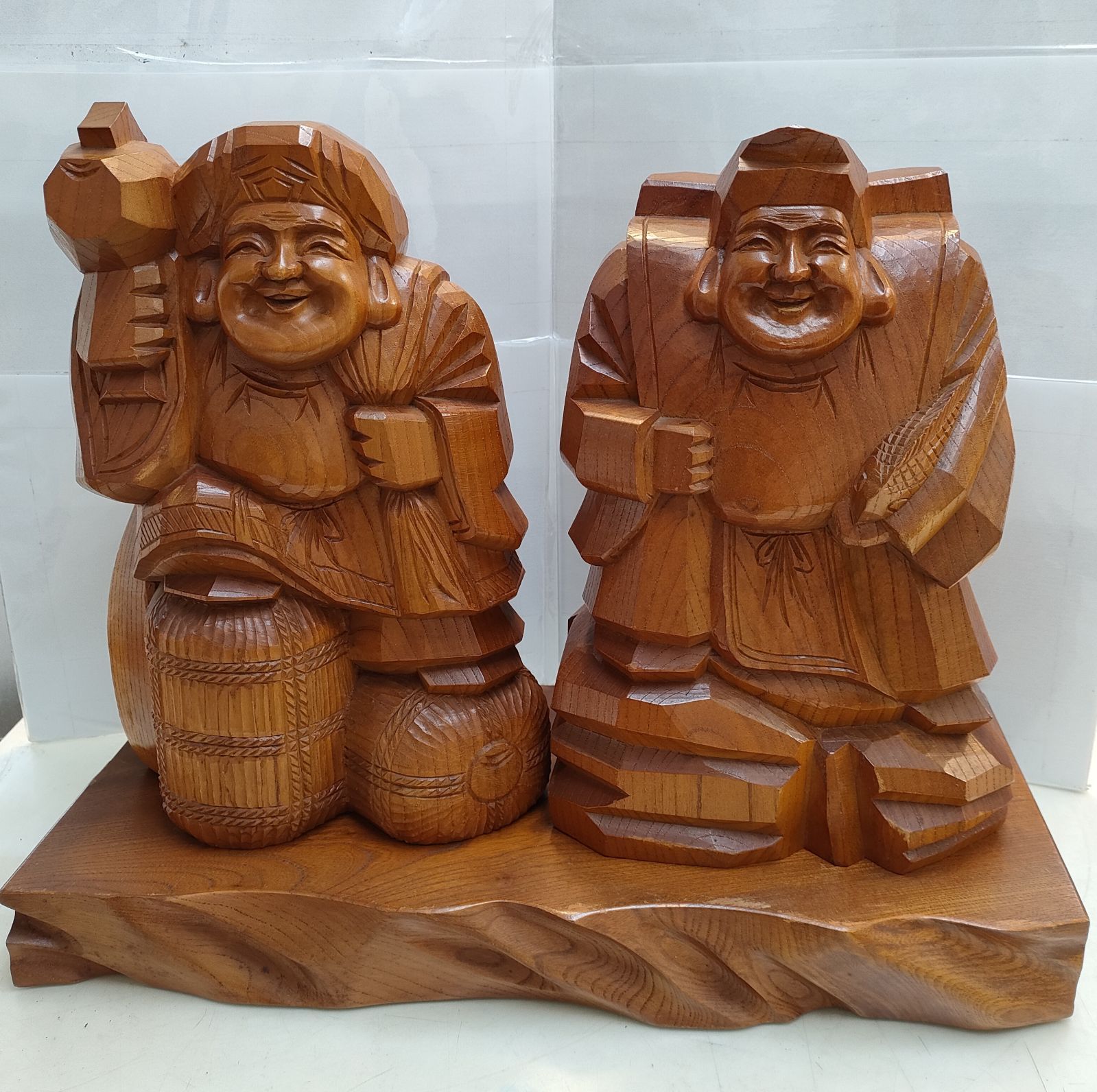 希少✨大黒天様 恵比寿様 正晴 木彫 七福神 縁起物 商売繁盛 共箱有