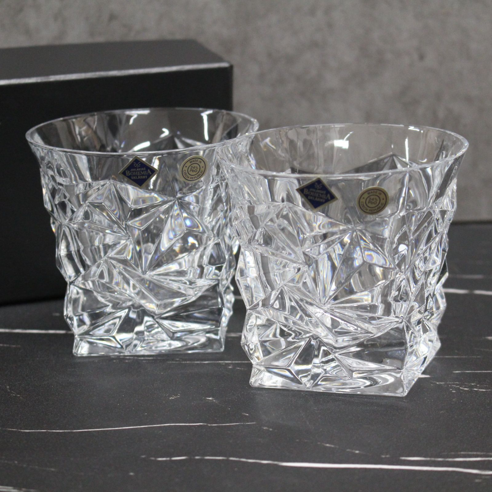 ボヘミアクリスタルボウル 脚付 ボヘミアンクリスタル ボウル ハンドル