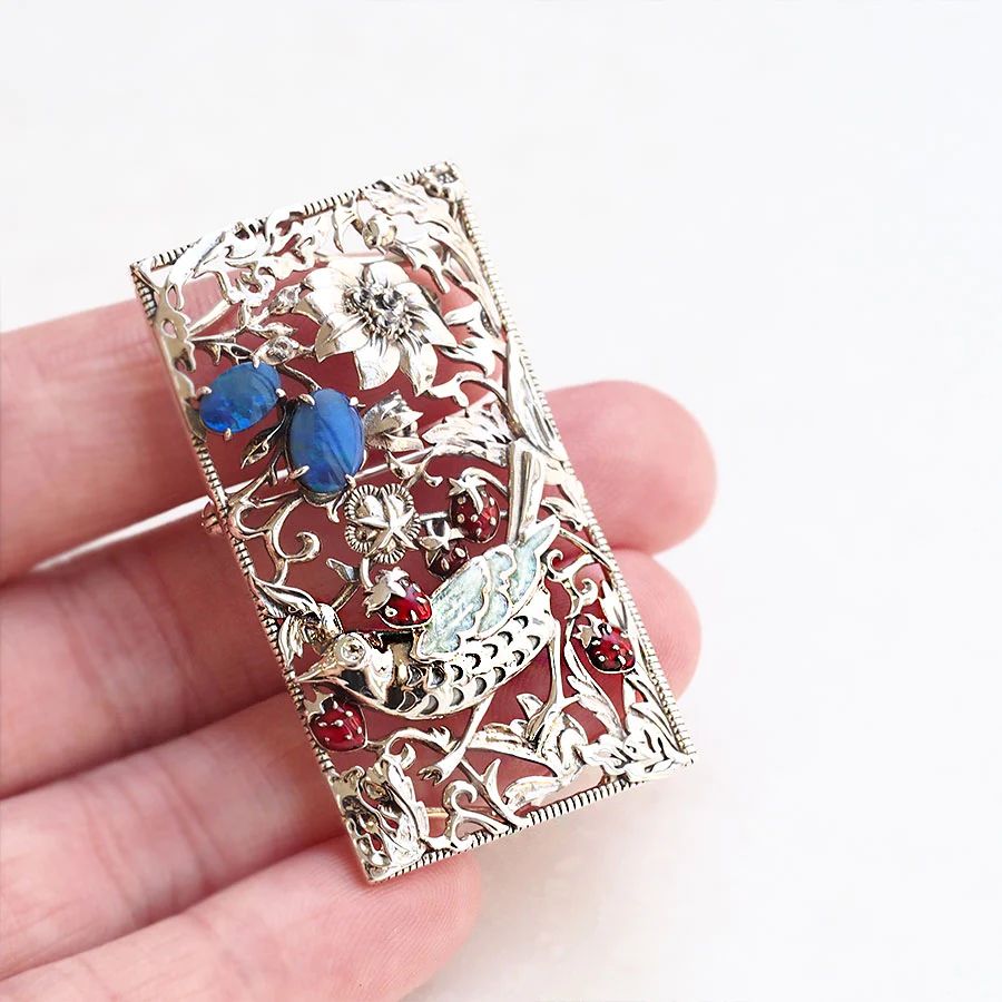 未使用 ROKUZAN いちご泥棒 2wayブローチペンダント 楽天市場】碌山