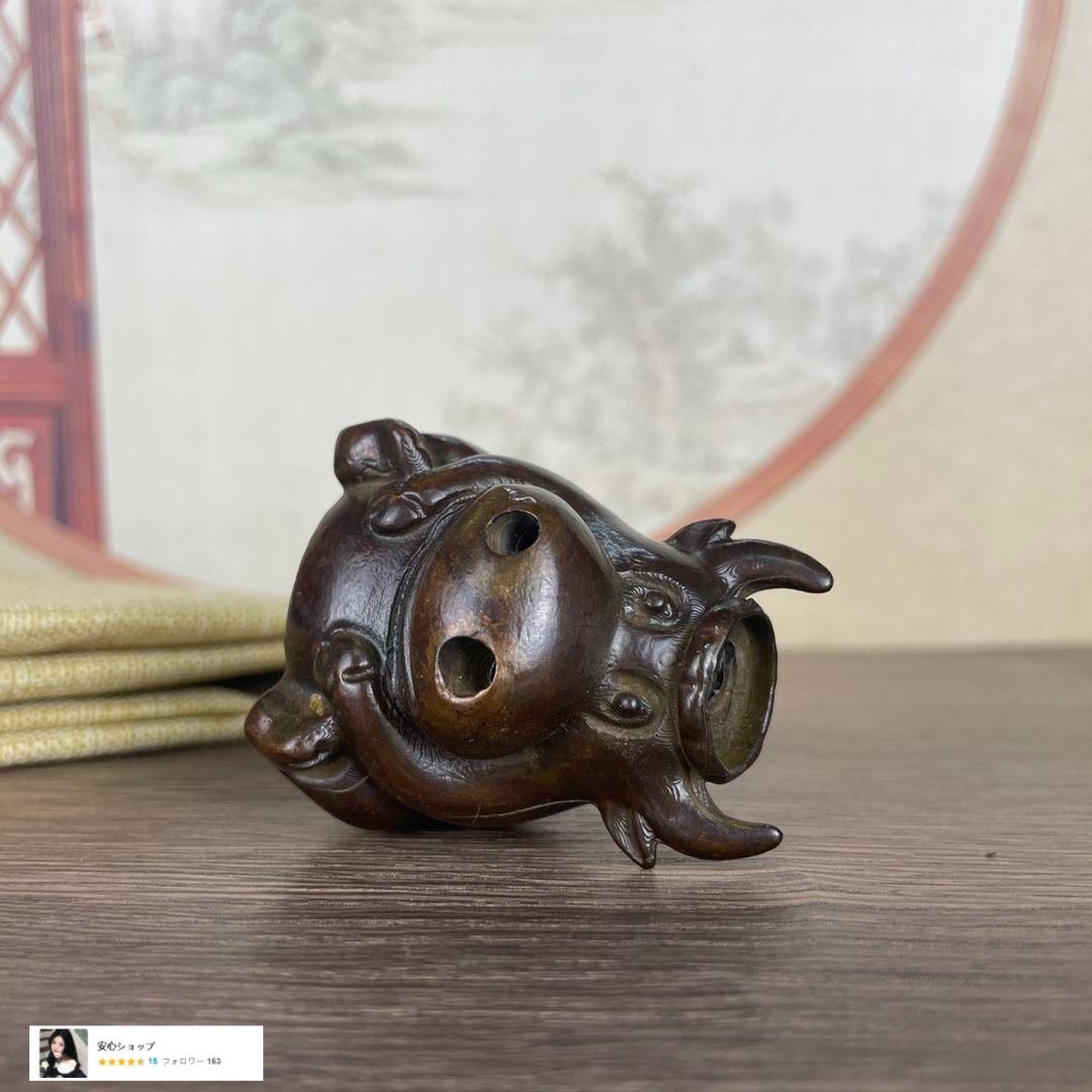 銅器 仏手倒流香 茶台 机 事務室 薫香炉 装飾品 工芸品 置物 倒流 香爐