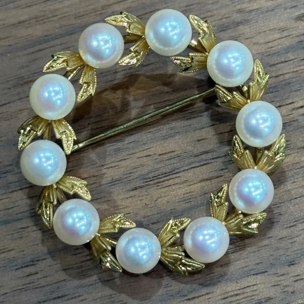 最終価格MIKIMOTO ミキモトブローチ 幸福の木 Kofuku no ki MIKIMOTO