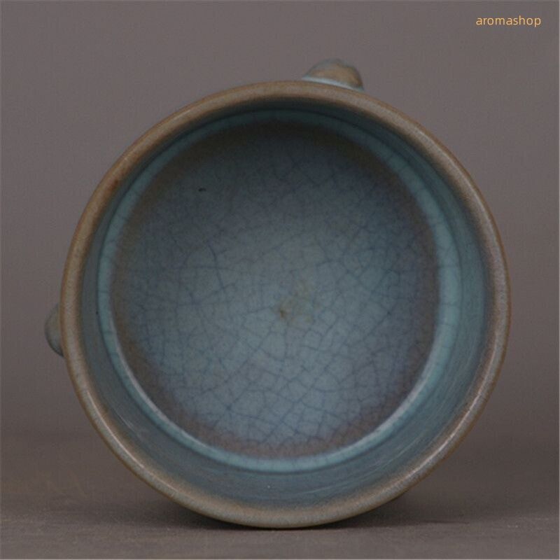 宋汝窯青釉開片支釘香炉 挿し香炉 景徳鎮 陶磁器