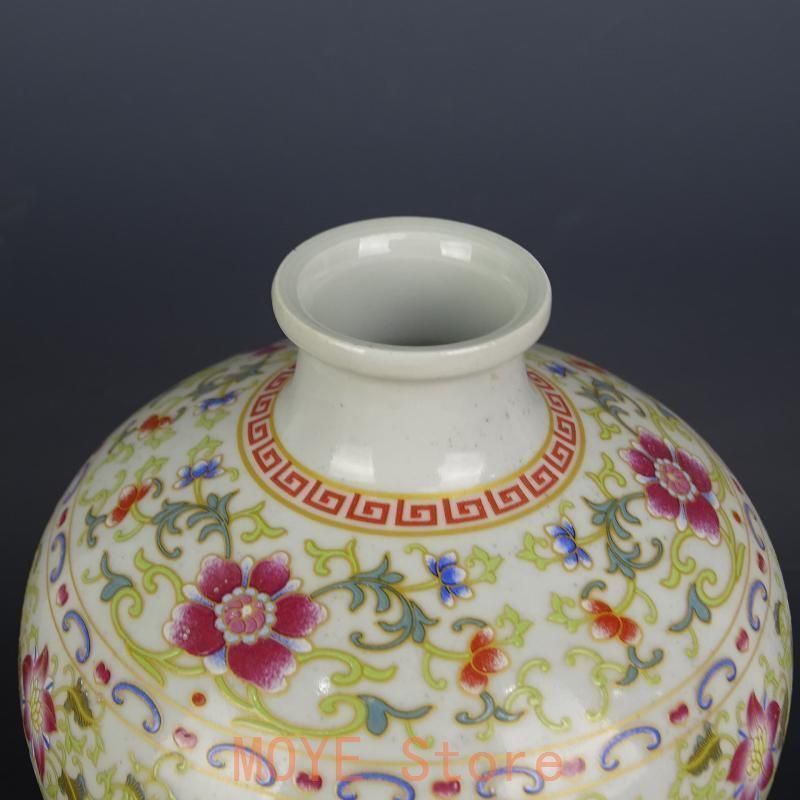 清康熙青釉粉彩タンカ紋梅瓶 陶磁器 景徳鎮 装飾品 現代工芸品 美術品