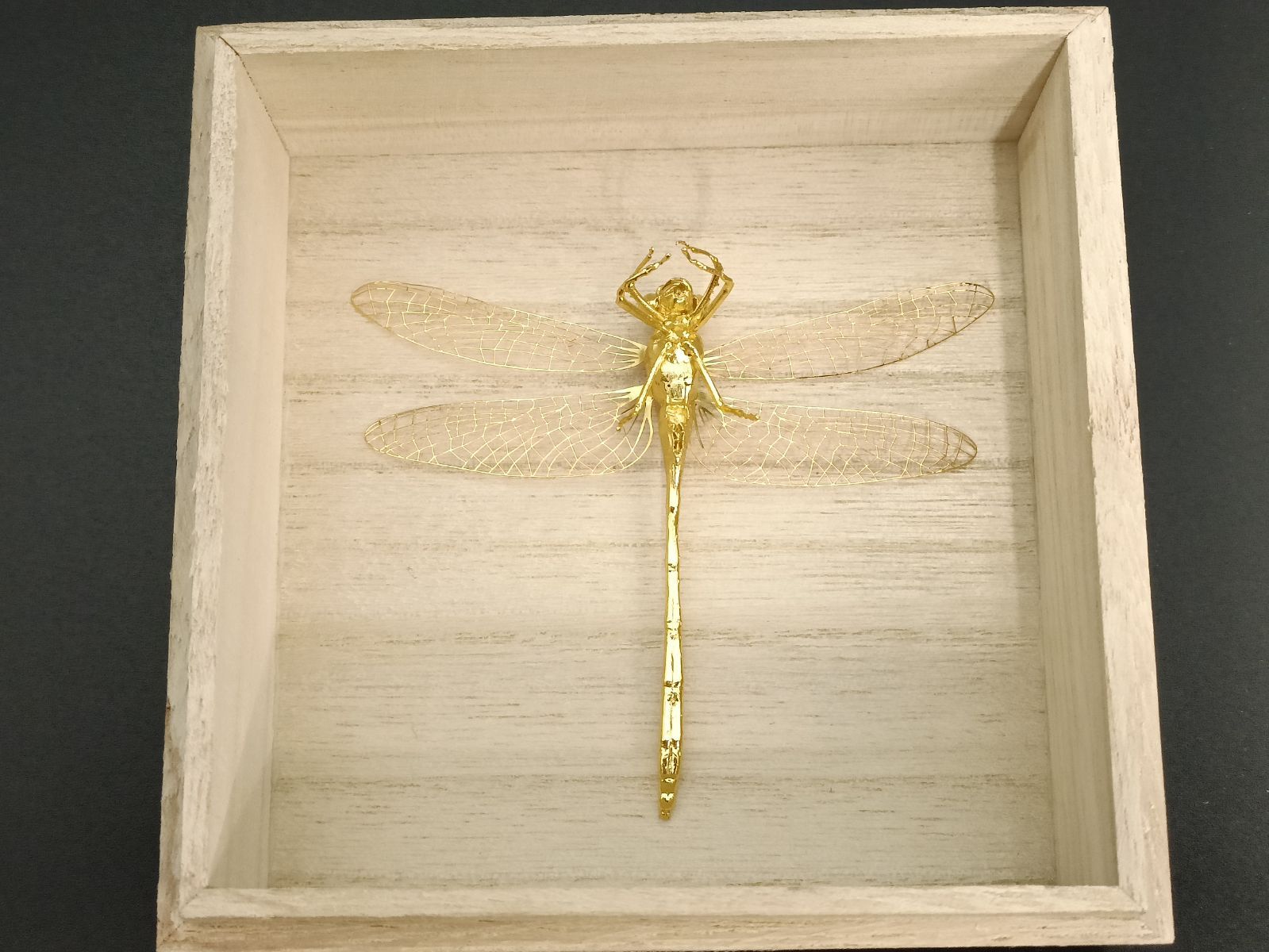 2品 銅製置物 勝虫 蜻蛉 トンボ 関節可動 金工品 茶道具 インテリア置物 H