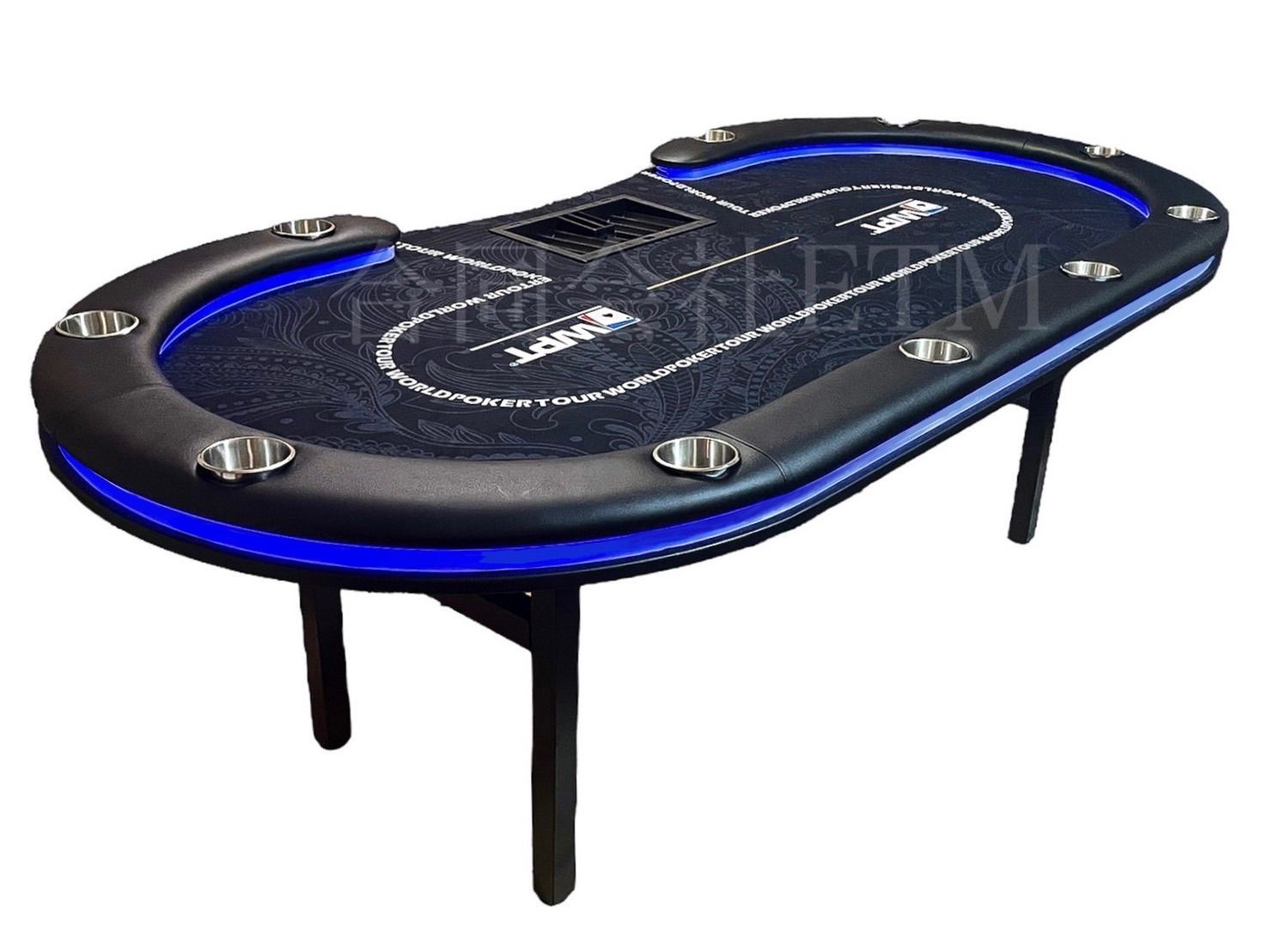 新品未使用 LEDポーカーテーブル WPTレッドデザイン カジノテーブル