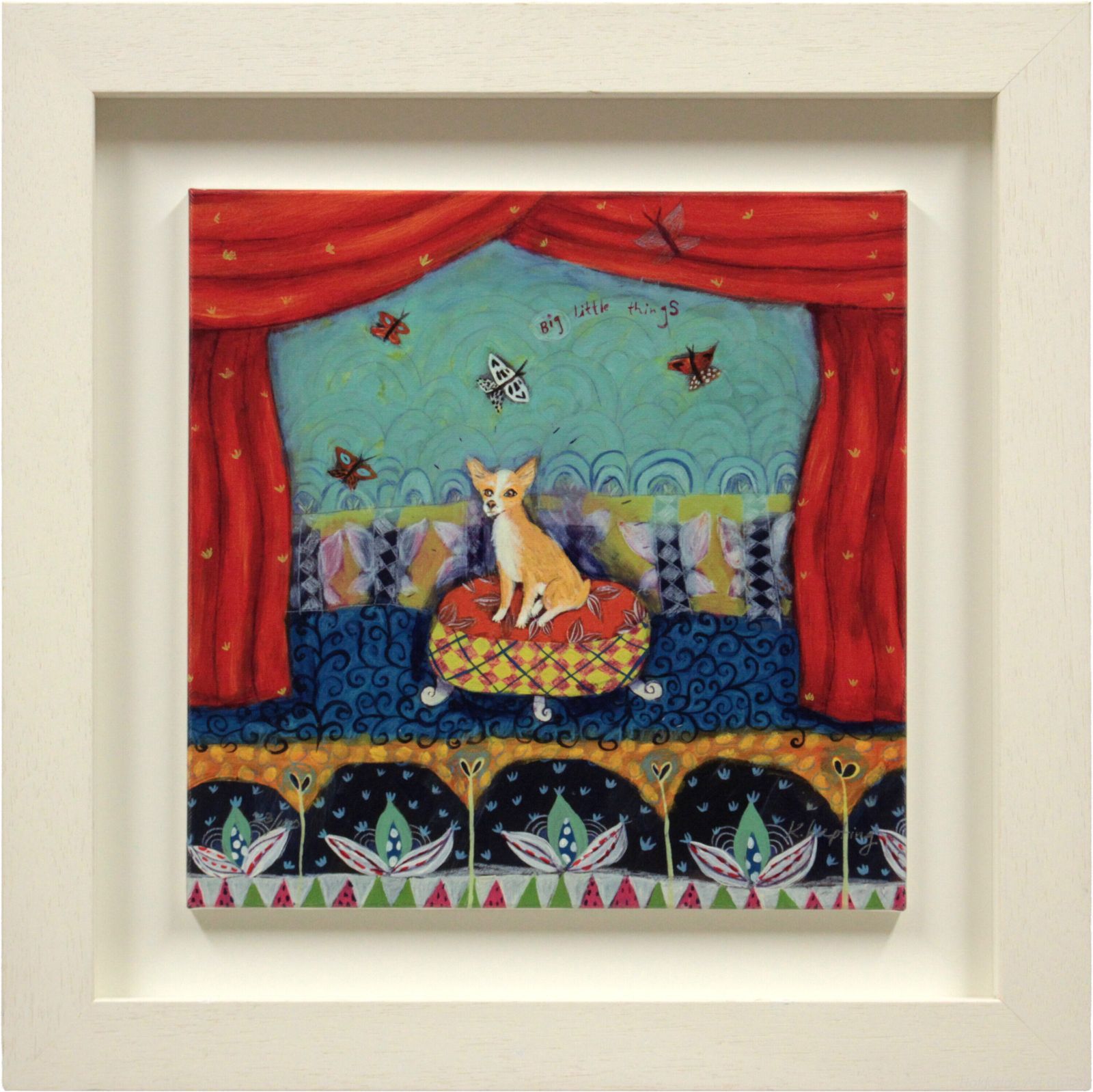 カレン ホイプティング ジクレー 額装 犬 カレンホイプティング