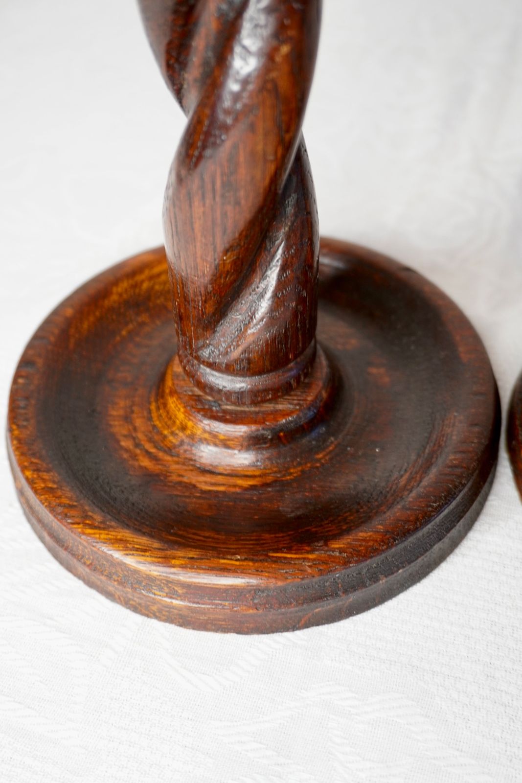 イギリス アンティーク 木製キャンドルホルダー 2個セット② イギリス