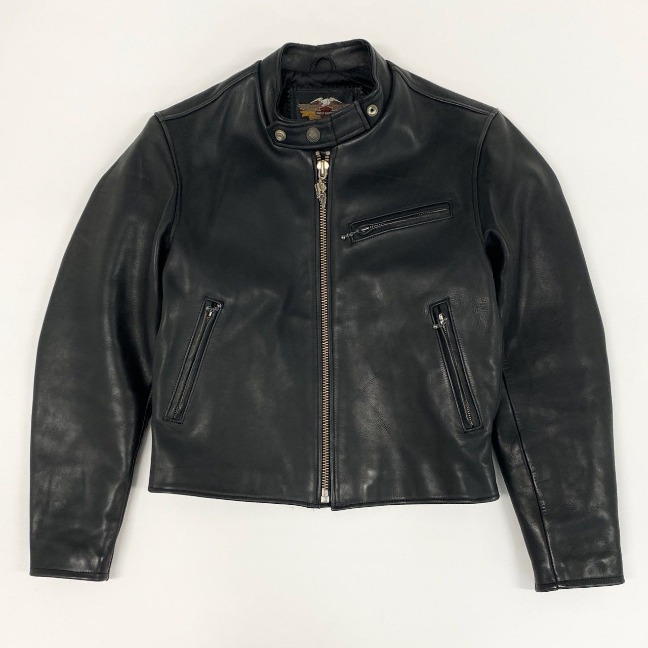 HARLEY DAVIDSON ブラックレザー シングルライダースジャケット 【公式