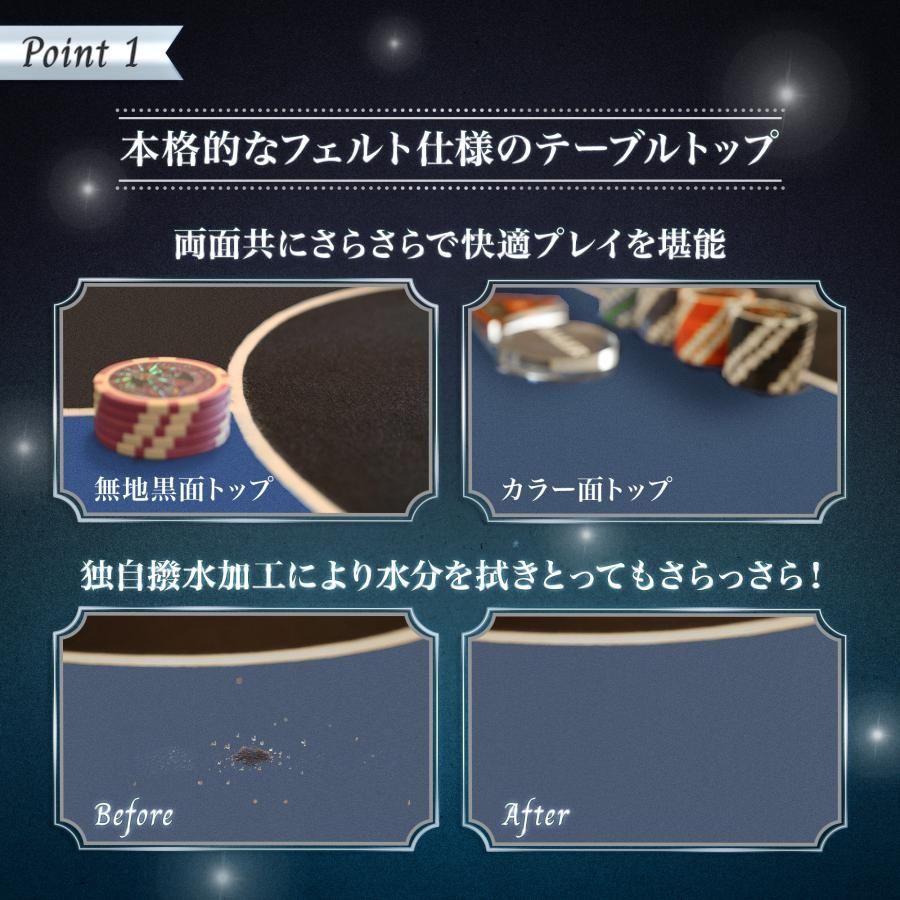 ポーカーテーブル 折りたたみ式 ドリンクホルダー チップラック付き