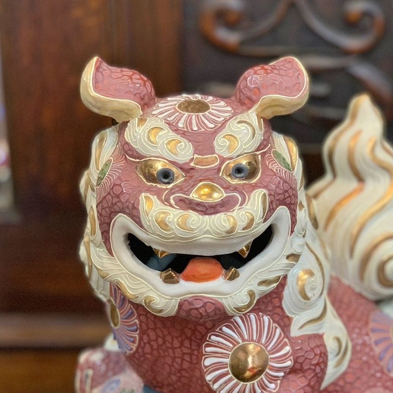 美品 九谷焼 巨大シーサー 送料込み 美品 九谷焼 巨大シーサー 送料