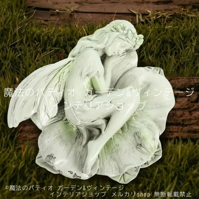 天使の彫刻 エンジェル フェアリー妖精 園芸 オブジェ 置物 花の妖精