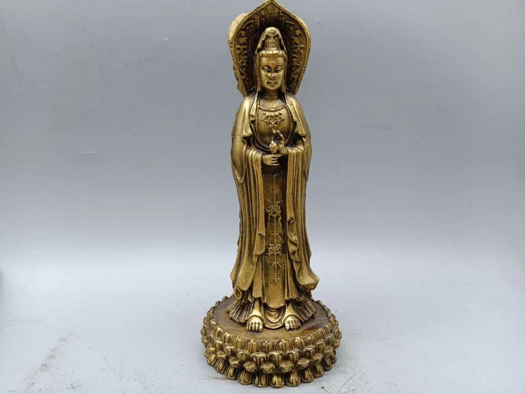 仏教美術 仏像 送子観音菩薩銅像 銅製品 工芸 品置物 仏教美術 仏像 送