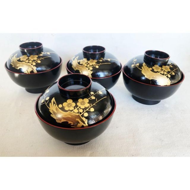 秀衡塗 蓋付き椀 五客セット 丸三漆器 秀衡塗 蓋付き椀 五客セット