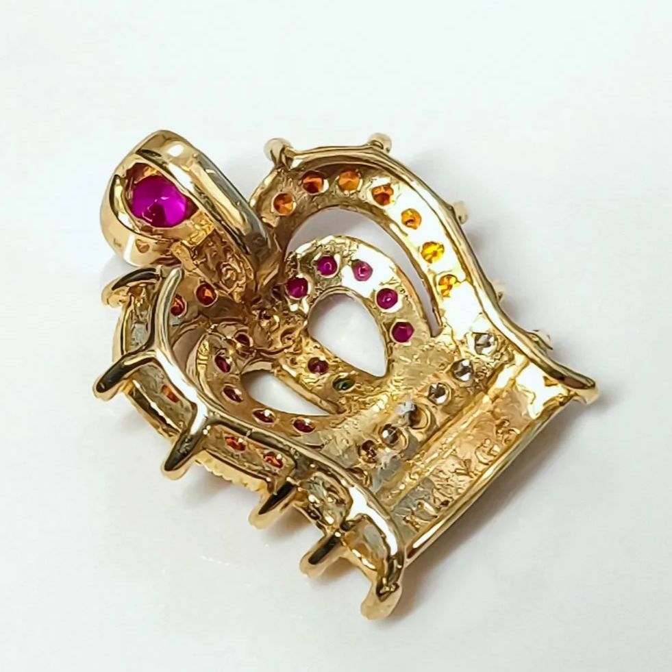 クリスティーナハン 「Peace King-TP」 K18 ダイヤ付王冠ブローチ