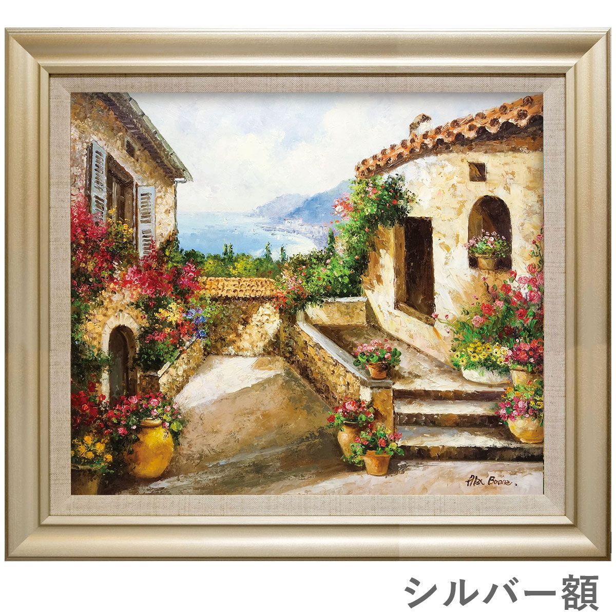 イタリア 風景画 F10 油絵 oil painting art イタリア 風景画 F10 油絵