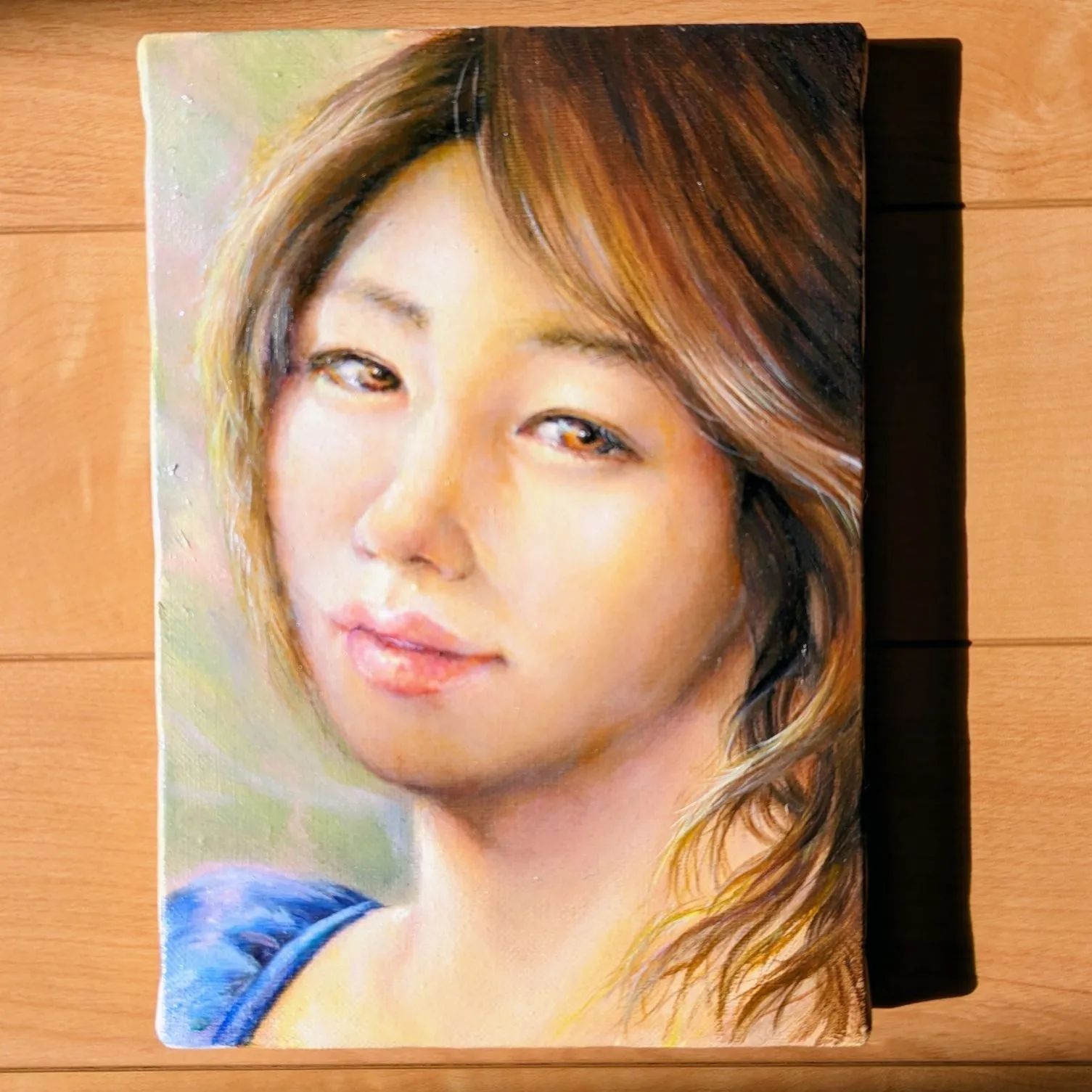 人物画 美人画 painterTMK真筆 フルート 女性人物画 油絵 人物画 美人