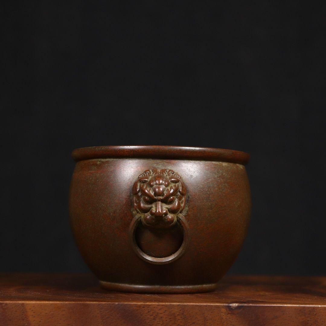 銅器 双龍銅壺 灰皿 聚宝盆 洗筆文房具 装飾品 工芸品 置物 おしゃれ