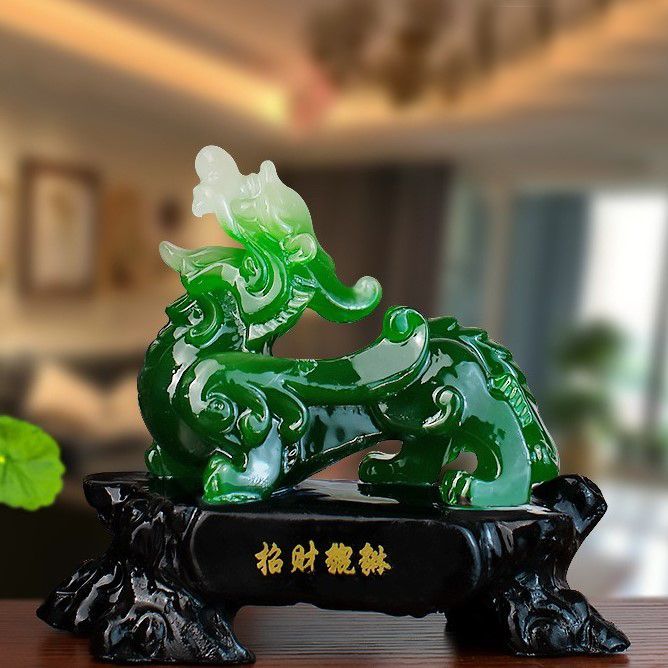 本翡翠ペンダント貔貅ペア置物御守り