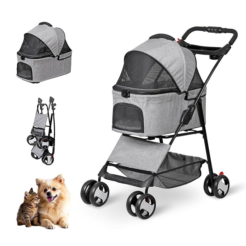 Foldable Pet Stroller ペットカート ペットベビーカー 4輪 折りたたみ
