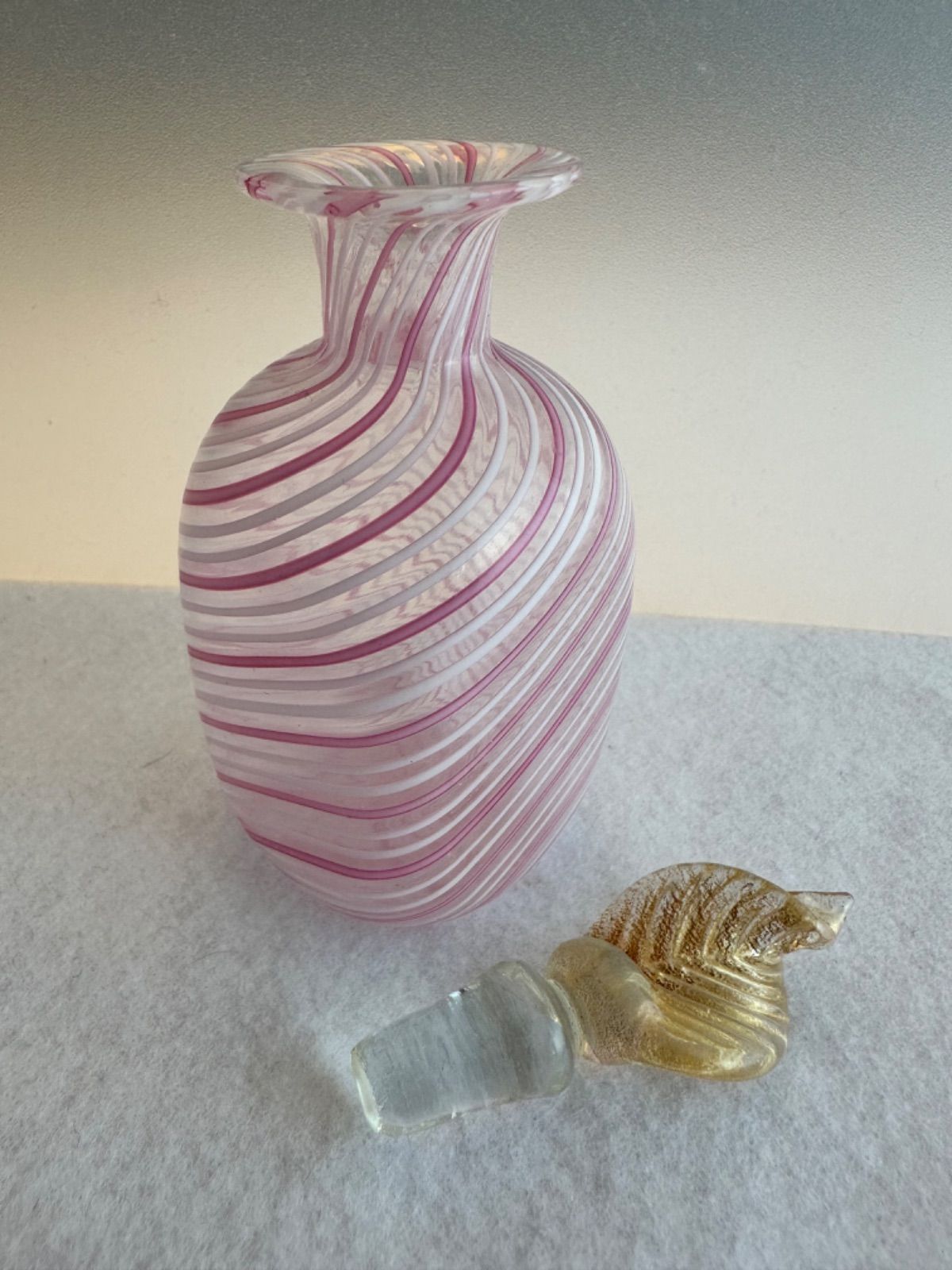 Murano Glass ムラノ カット 大型 花瓶 Murano Glass ムラノ カット
