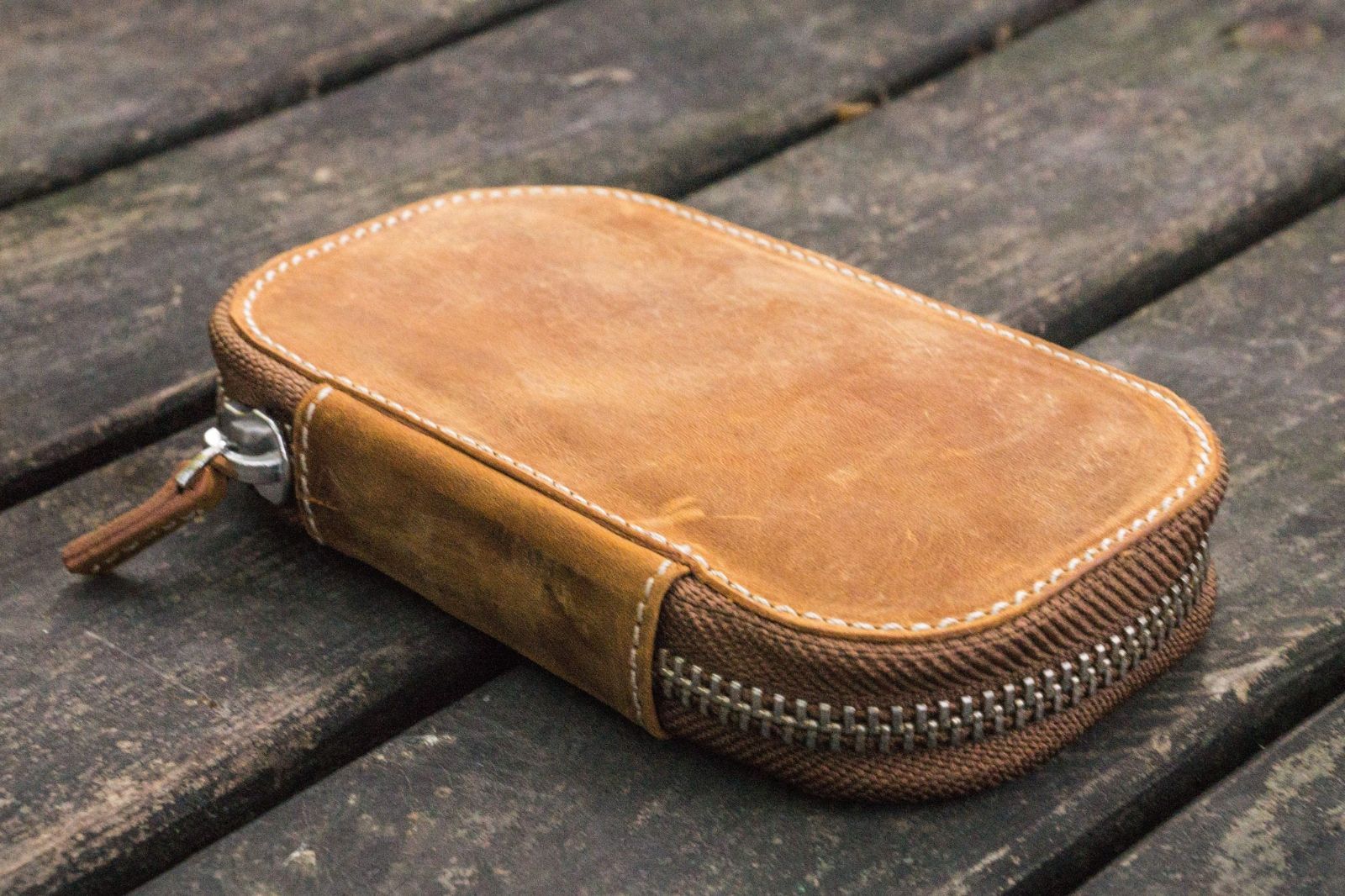 ガレンレザー クレイジーホースブラウン 10スロットペンケース①