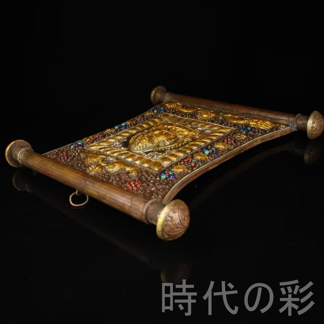 三層獅足祥雲紋薫香炉 三足銅炉 格子蓋 香道具 装飾品 工芸品 美術品