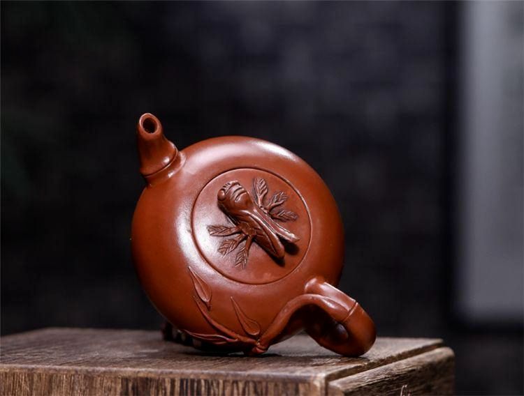 中国美術 古玩 中国宜興 仿生紫砂置物 茶道具 箱付き 中国古玩 朱泥 梅