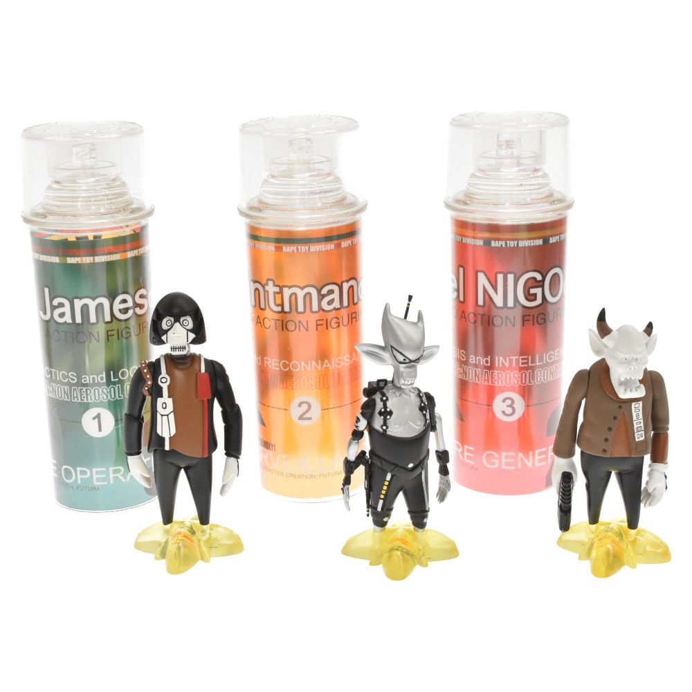 BAPEフィギュア ape フューチュラ 3缶セット FUTURA BAPEフィギュア