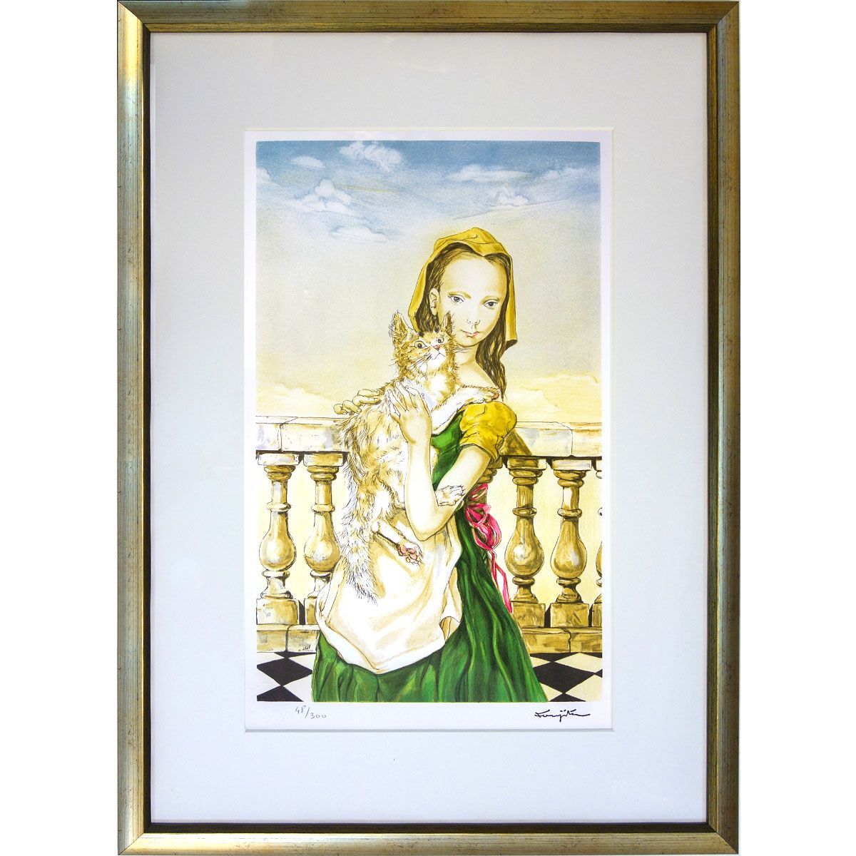 絵画 アンドレ・ブラジリエ 葦 馬 リトグラフ 額入り 絵画 アンドレ