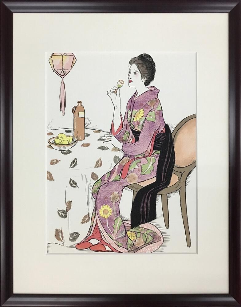 竹久夢二 女十題 舞姫 リトグラフ 日芸版画院 版画 美人画 人物画 絵画
