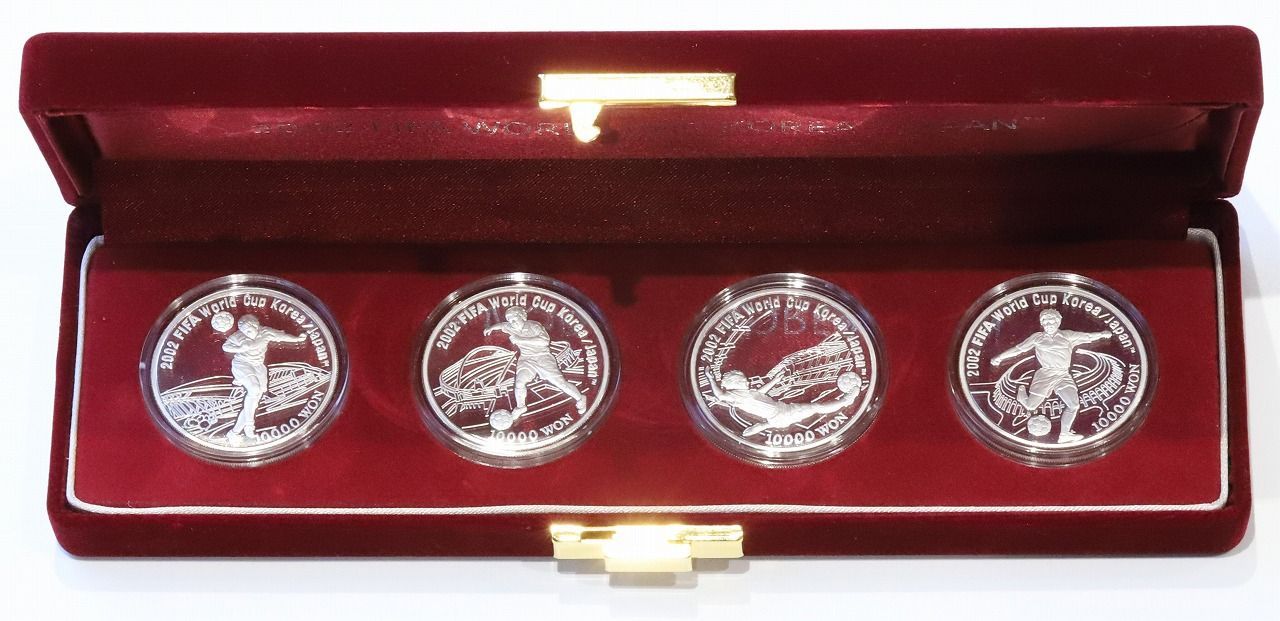 2002年FIFA ワールドカップ記念 韓国発行公式1万ウォン銀貨4種セット