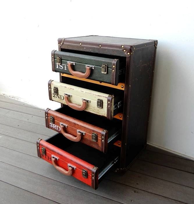 ヴィンテージ風 ウッド&スチールキャビネット