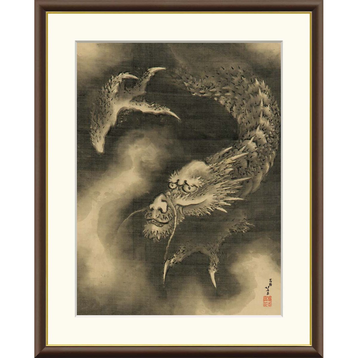 瀧下尚久「明日香（共シール）」額装○日本画作品 落款 押印 ○ 瀧下