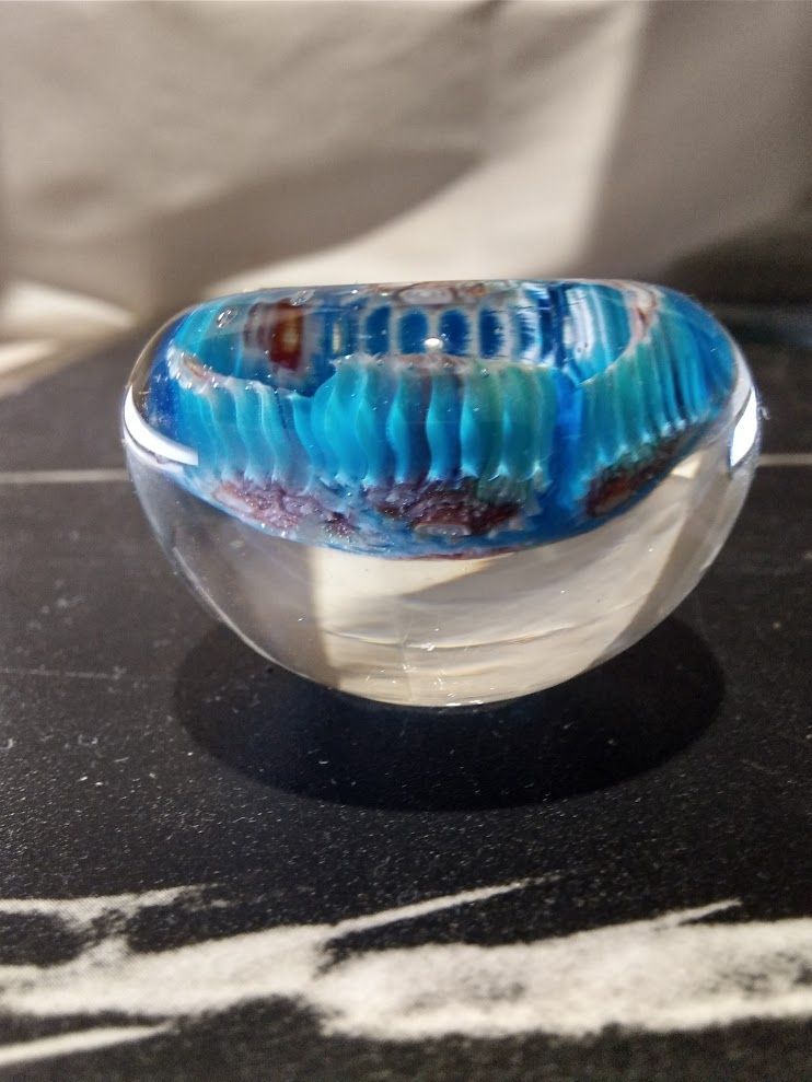 MURANO GLASS ムラノ ミルフィオリ 水色 グラス ヴェネチア 割引