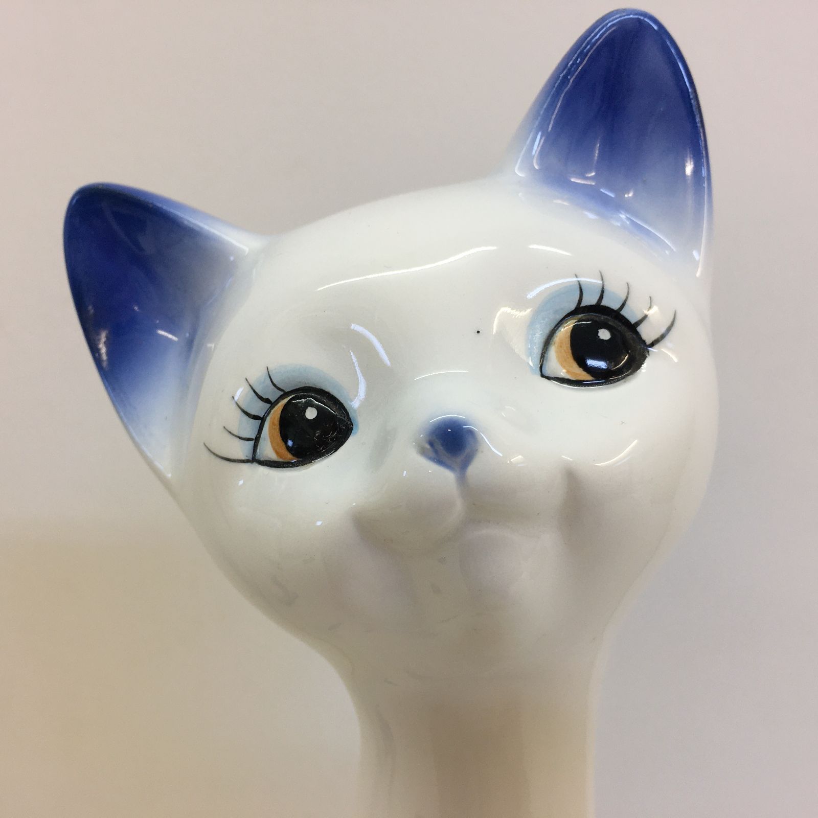 ○ねこの置物 ネコ 猫 花 陶器 昭和レトロ かわいい 夫婦 2匹セット