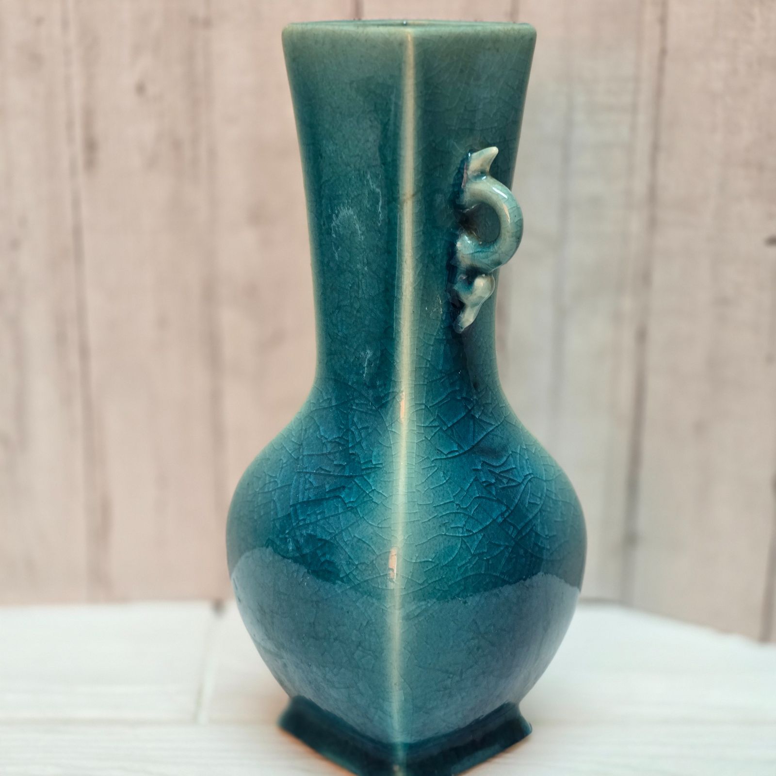 本物 中国壺 青磁 陶器製 アンティーク 中国青磁 花瓶 中国美術 花瓶
