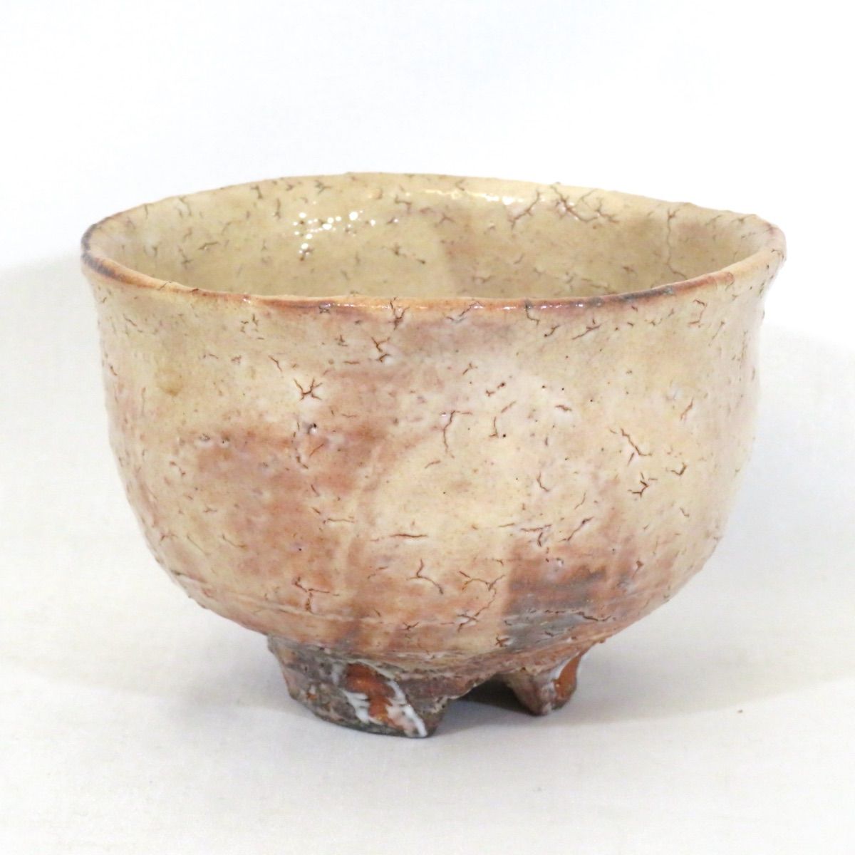 一月の特売品】松龍山 緑栄窯 松野龍司作 萩焼 配送 茶碗 割高台