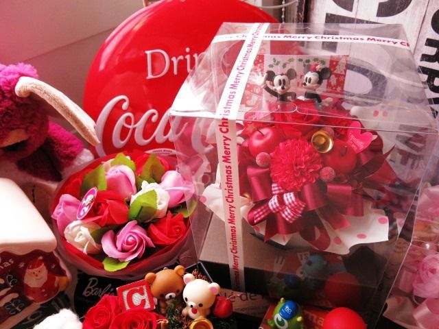 プリザーブドフラワー クリスマスプレゼント 花束風 ディズニー 赤バラ