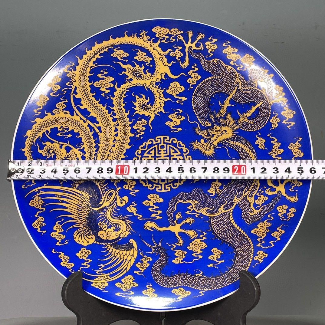 青花釉下彩青花鳳紋壺 景徳鎮 陶磁器 装飾品 現代工芸品 美術品 置物