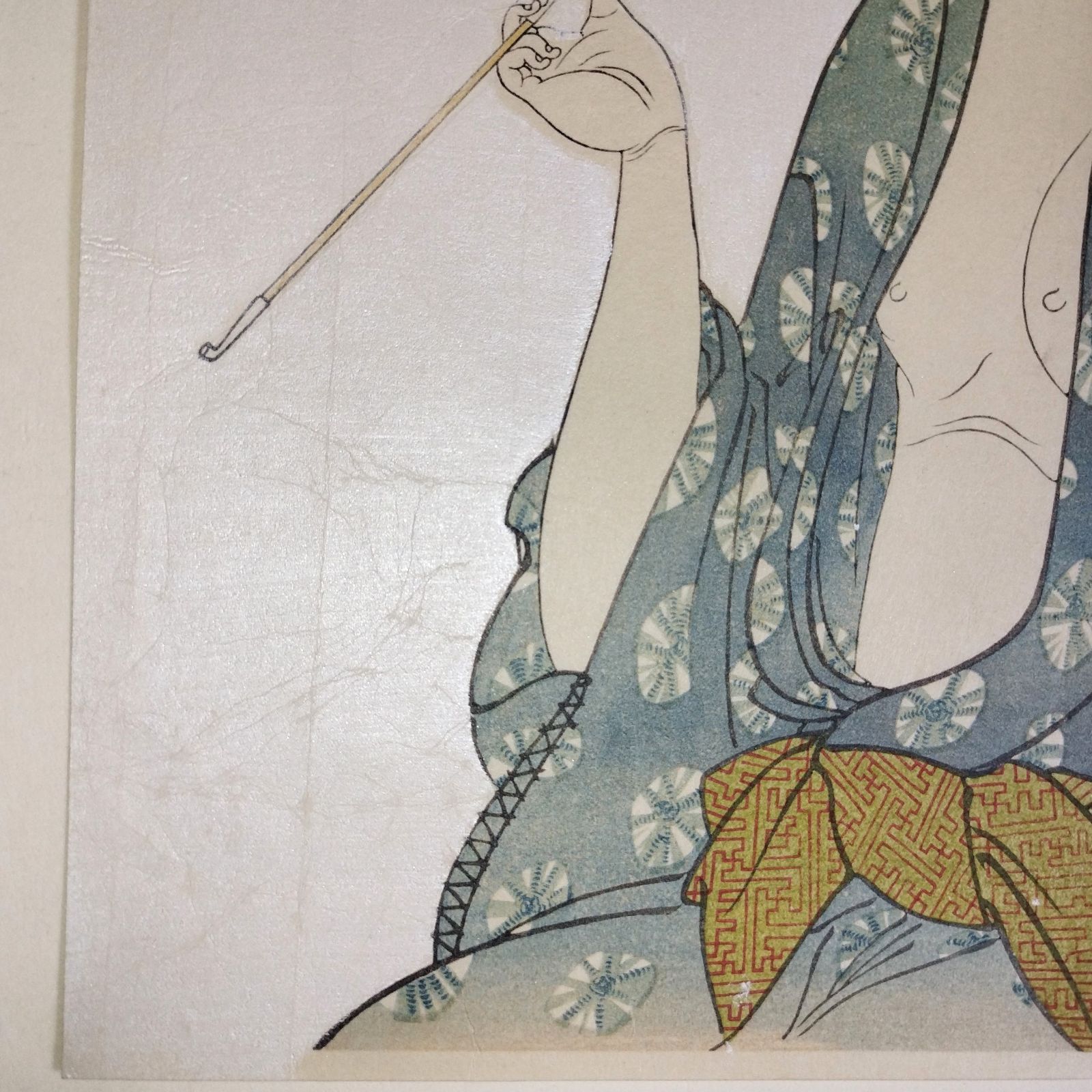 彩色 木版画 浮世絵 歌麿筆◇煙を吹く女◇婦女人相十品◇あぶな絵 春画