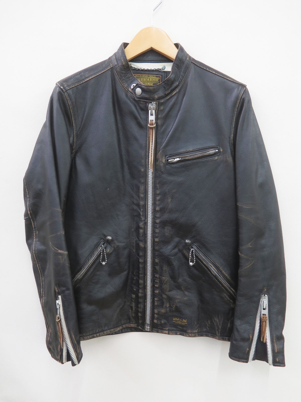 NEIGHBORHOOD 121CCNH-JKM01 W.D レザー 牛革 M NEIGHBORHOOD 121CCNH