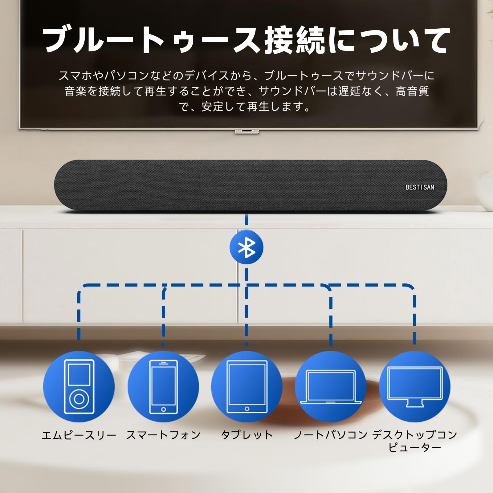 BESTISAN サウンドバー Bluetoothスピーカー SK01 サウンドバー