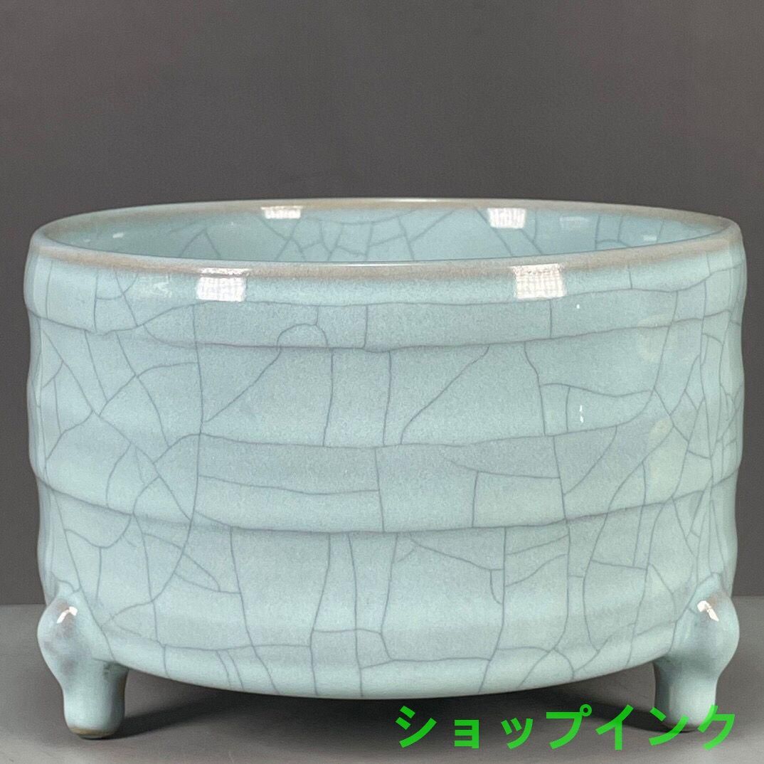 宋汝窯開片釉獅子蓋薫香炉 景徳鎮 陶磁器 装飾品 現代工芸品 美術品