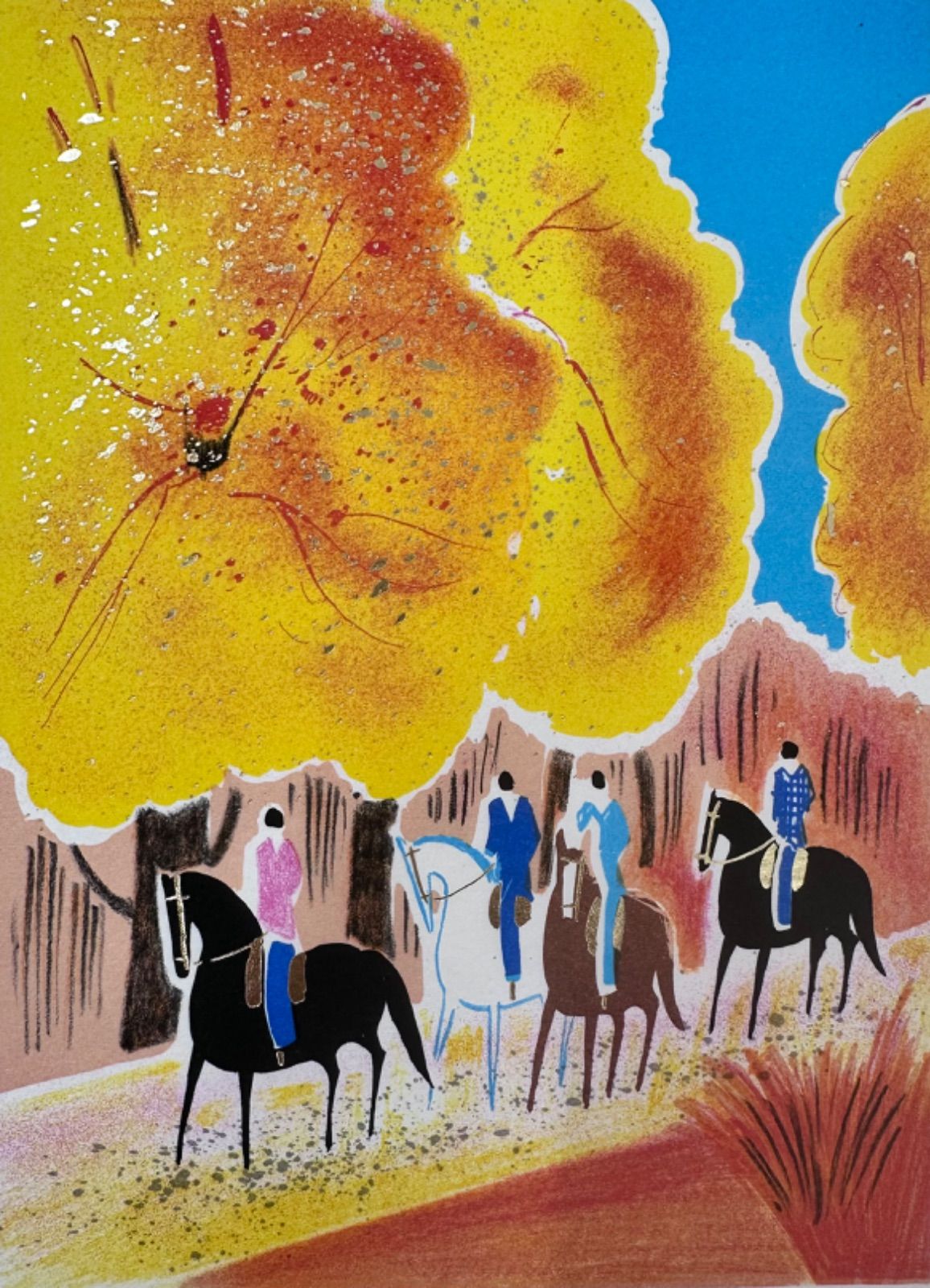 セルジュラシス リトグラフ 乗馬 リトグラフ セルジュ・ラシス 馬の