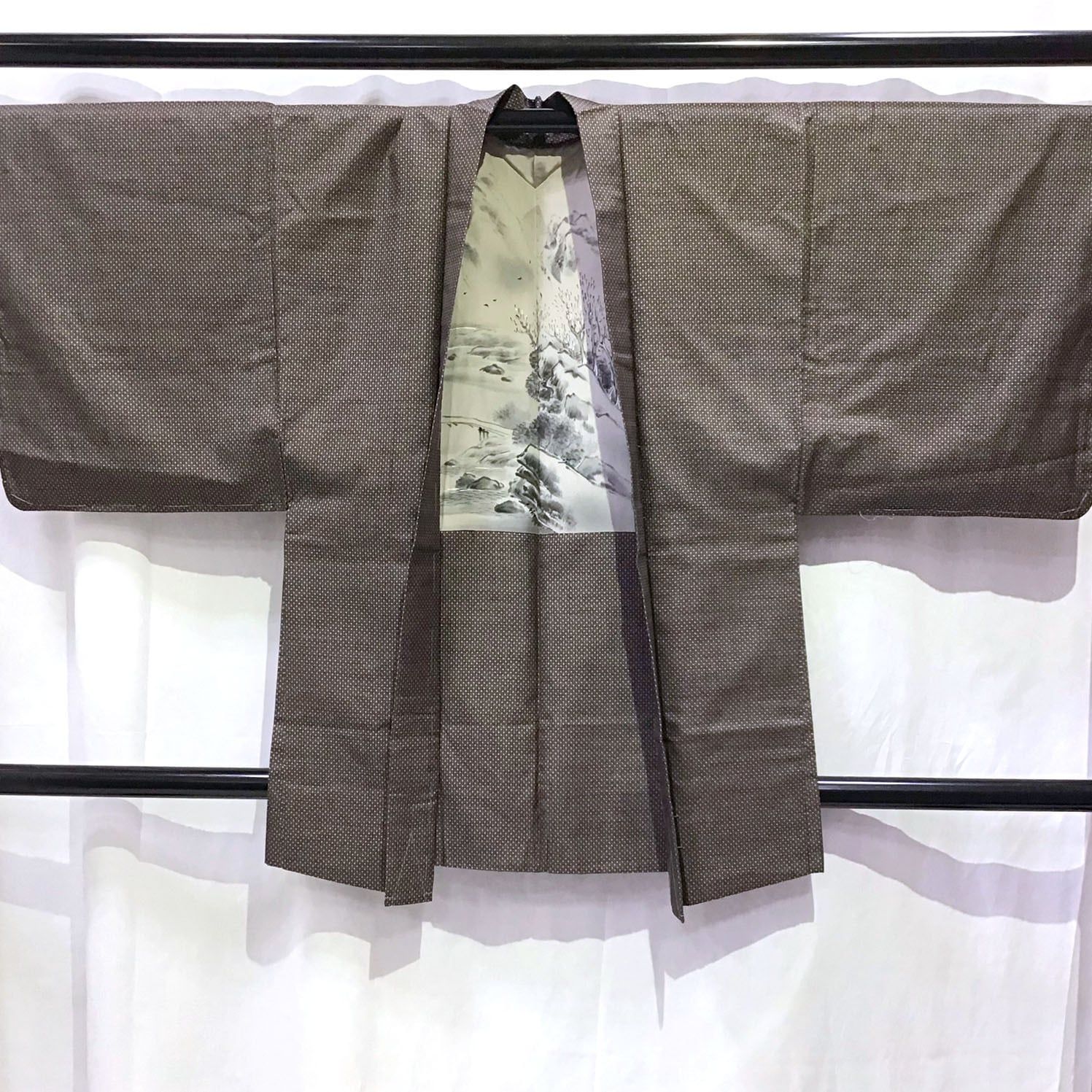 富田渓仙 紙本水墨画 【 春 日 】 妻富田芳子極め箱 軸先 木 347