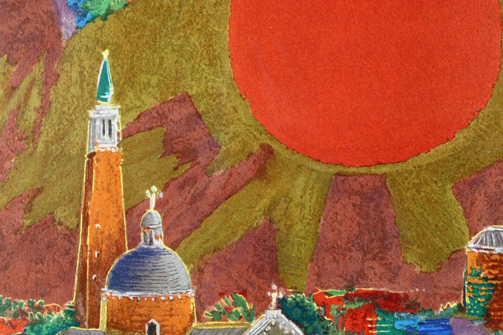 イザベル・バイレン「ベニス」リトグラフ 直筆サイン入り 額縁入り