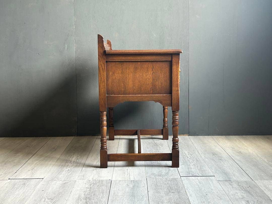 希少 英国 イギリス テレフォンベンチ ベンチ オーク材 アンティーク