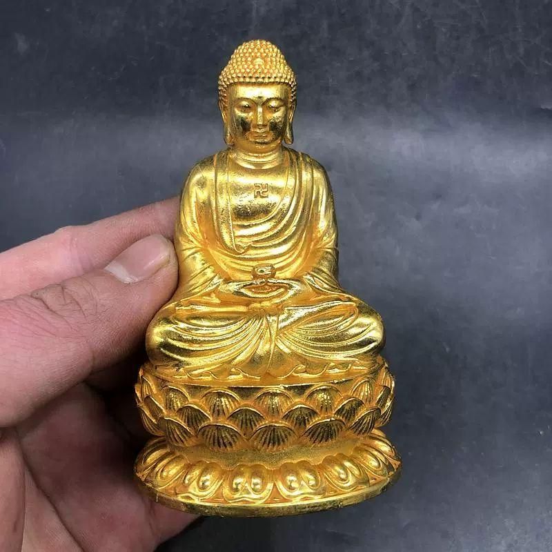 佛像，古銅製，高39cm，骨董品，重1600克。 仏像 金属製 古代中国製